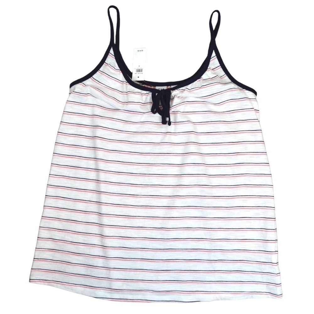 GAP Cotton Front Easy Tie Thin Stripe Tank Top,‎ Size Small NEW
